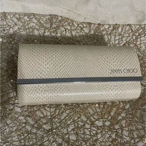 (Z6) Jimmy Choo Sunglasses Hard Case or‎ Clutch Snake Print with MagneticClosure